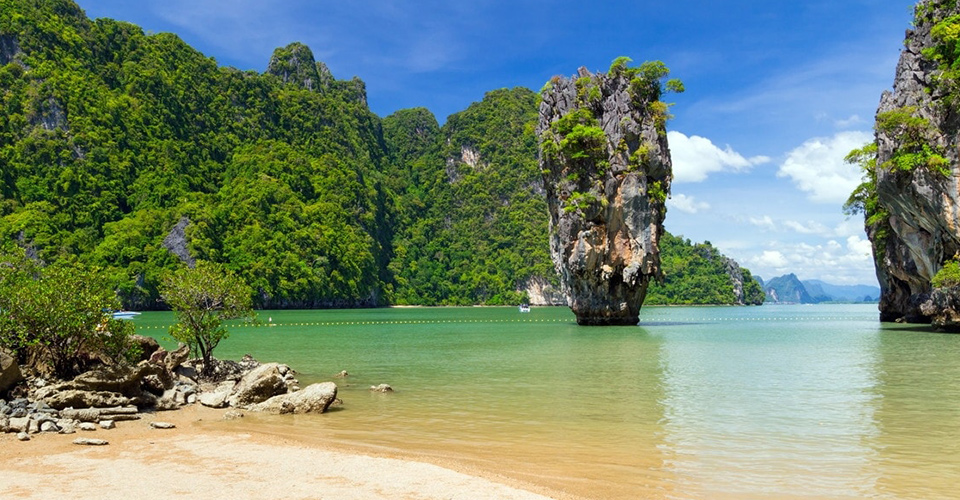 Explore Phang Nga Bay aboard a traditional Chinese junk charter boat